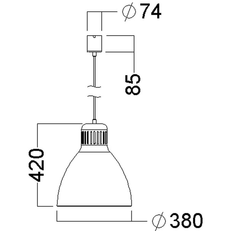 Glamox LED-Hängelampe L-1 Hängeleuchte Leuchte Lampe DALI-dimmbar 4.000 K grau - 7332402294040