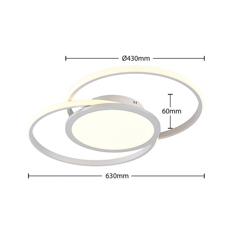 Lucande Deckenlampe Deckenleuchte LED Lampe silber Aluminium Wohnbereich dimmbar - 4251096597639