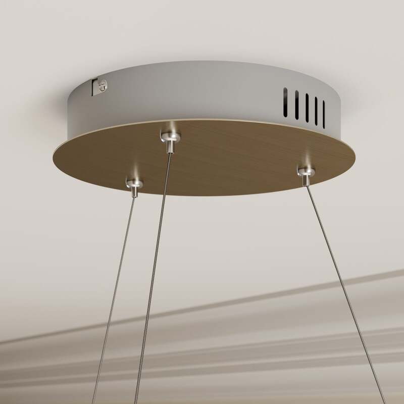 Lucande Hängeleuchte Pendelleuchte Gunbritt LED Lampe dimmbar silber Ø80cm - 4251096572681