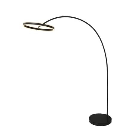 Lucande Stehleuchte Yekta LED dimmbar schwarz elegante Bogenlampe 183cm Höhe - 4251911761955