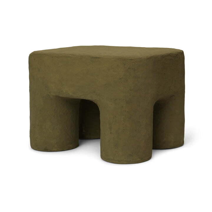 ferm Living Podo Hocker Sitzhocker Dekohocker Sitz-Hocker Baumwolle Pappe khaki - 5704723319504