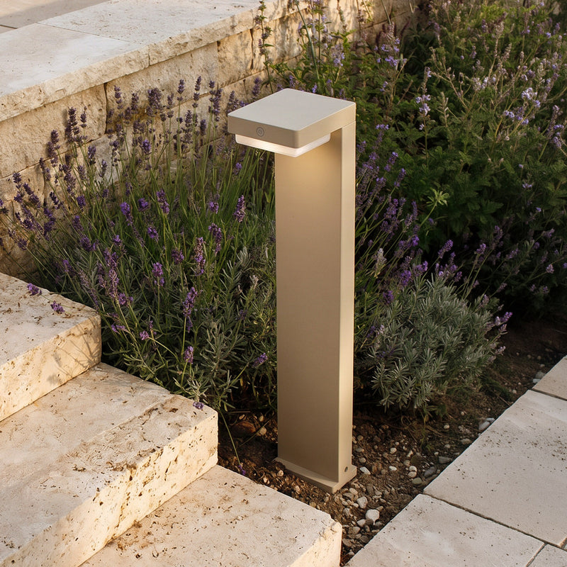 Lindby Sockelleuchte Wegeleuchte LED Solar Sensor Aluminium beige Außenleuchte - 4255830910456