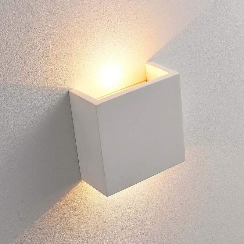 Lindby Wandleuchte Wandlampe Anneke LED Leuchte Gips weiß 13cm up/down 440lm - 4251096535686