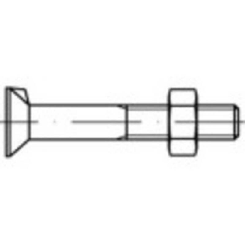 TOOLCRAFT 111664 Senkschrauben mit Nase M12 70 mm Außensechskant DIN 604 Stahl - 4053199057139