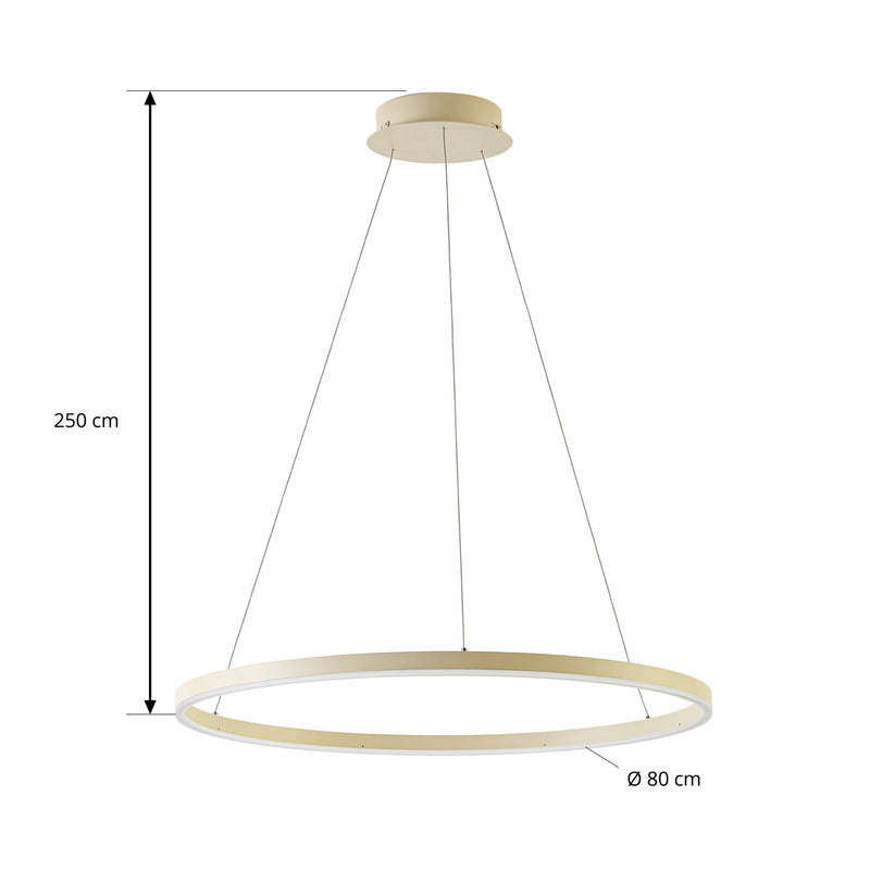Arcchio Hängeleuchte Albiona LED Pendelleuchte dimmbar beige Ø80cm 3000K 2300lm - 4255830918223