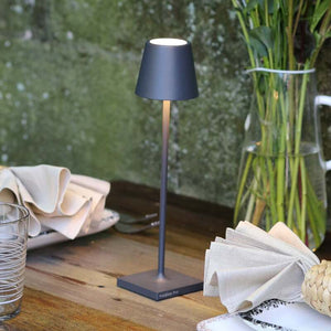 B-Ware Zafferano Tischleuchte Poldina micro LED dimmbar dunkelgrau IP65 27,5cm hoch