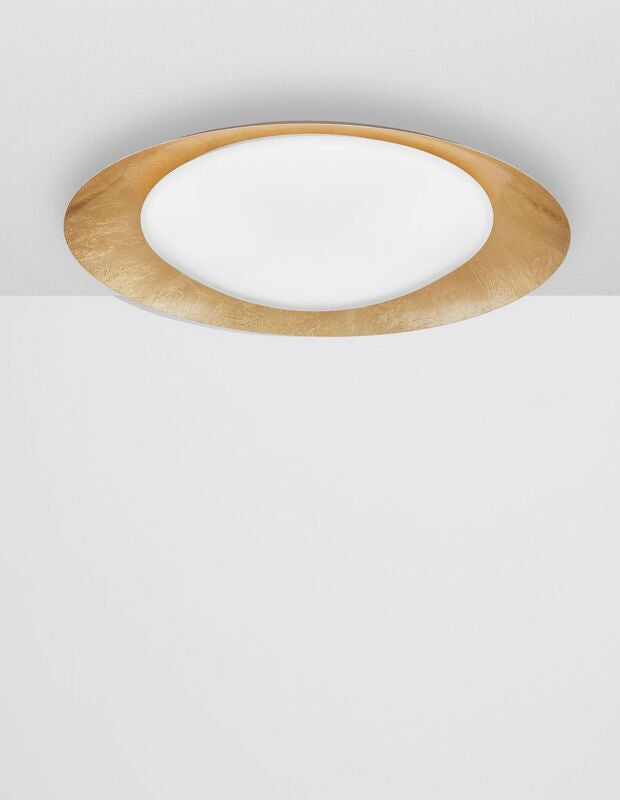 Nova Luce Deckenleuchte Deckenlampe ZANO LED Blattgold Warmweiß dimmbar 50 cm - 5212017425843