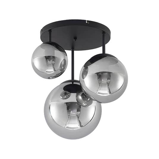 Lindby Teeja Deckenlampe Deckenleuchte Deckenlicht Lampe 3 Glaskugeln rauchg883 - 4251911746013