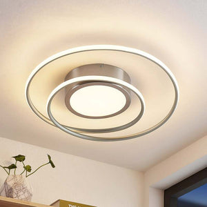 B-Ware Lindby Deckenlampe Deckenleuchte Bovia LED Lampe dimmbar Leuchte CCT nickel 60cm