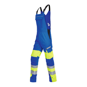 B-Ware ROFA Latzhose Arbeitshose Multinorm Herren kornblau gelb Größe 48 VIS-LINE
