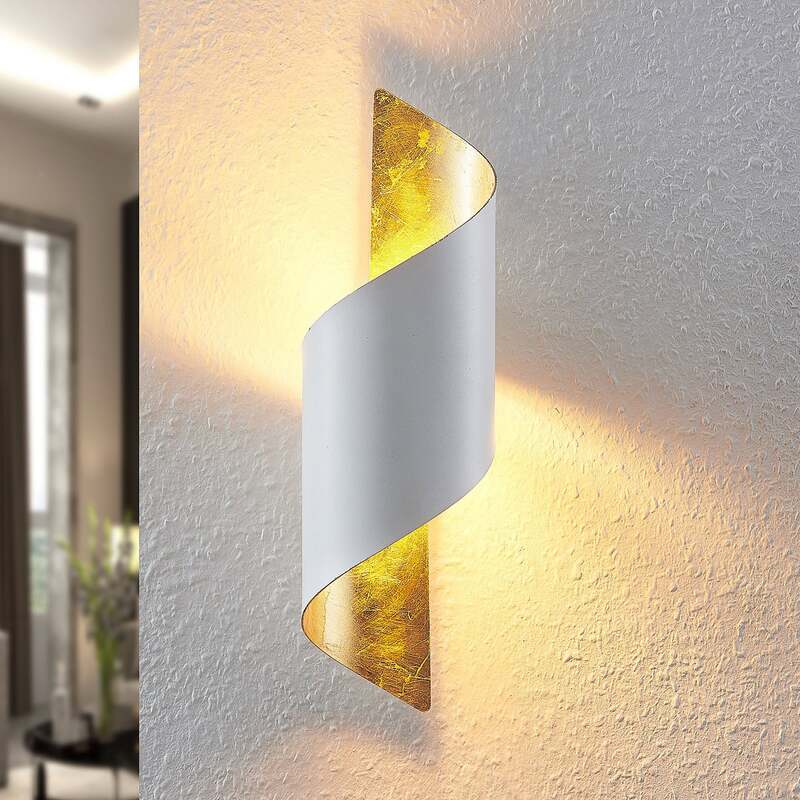 Lindby Wandleuchte Desirio LED Wandlampe dimmbar Akzentbeleuchtung weiß gold - 4251911712827