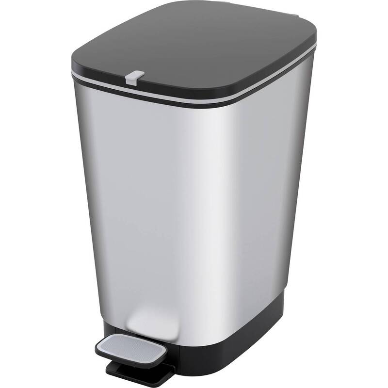 Curver Abfallbehälter Mülleimer Chic Bin Style 25L Silber Kunststoff stabil 79l - 8013183073329