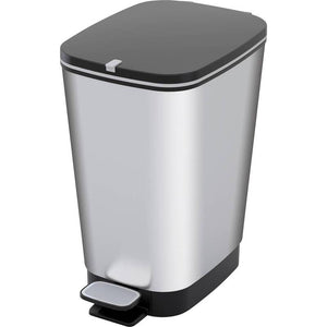 B-Ware Curver Abfallbehälter Mülleimer Chic Bin Style 25L Silber Kunststoff stabil 79l