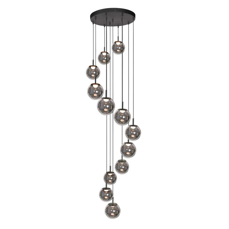 Steinhauer Vide Pendelleuchte Hängeleuchte LED Schwarz 12-flammig Metal - 8712746177930