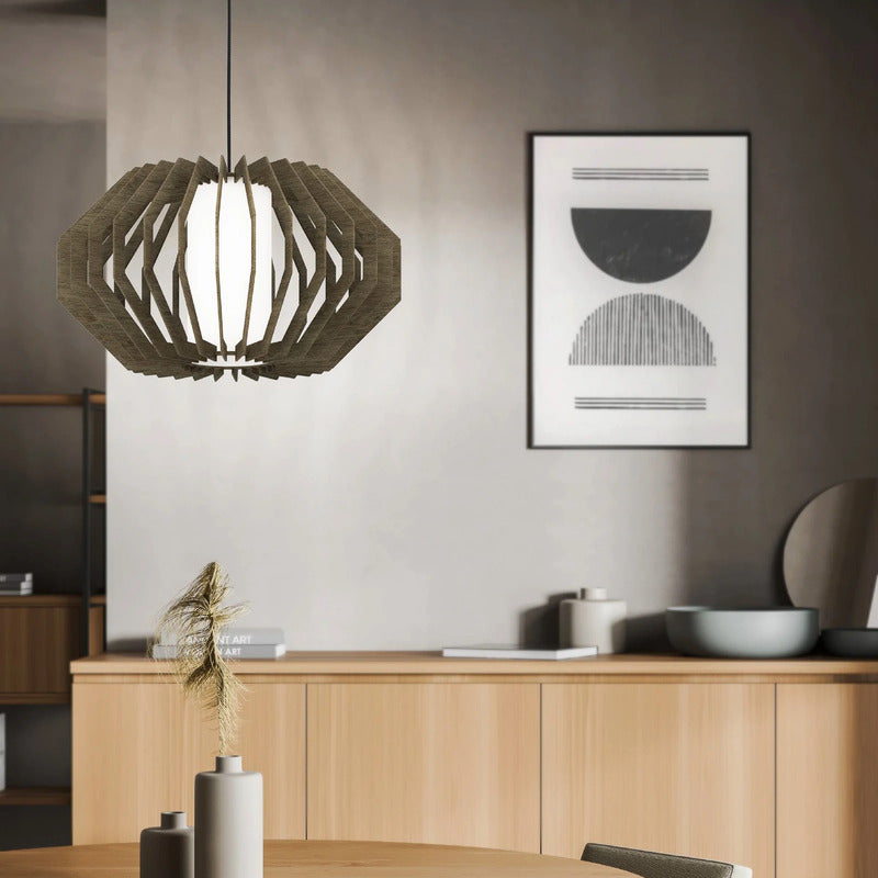 EGLO Hängeleuchte Pendelleuchte Lampe Rusticaria Holz Glas braun weiß E27 LED - 9008606240043