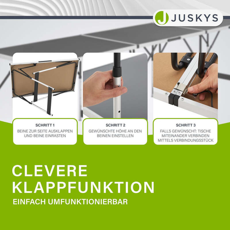 Alu Klapptisch 3er Set Camping Tisch höhenverstellbar klappbar 100x60cm flexibel - 4260565527282
