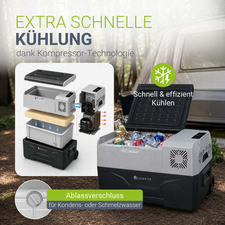 Kühlbox Kompressor Yukon 30 L Campingbox App-Steuerung USB grau 12/24/230V - 4260565528036