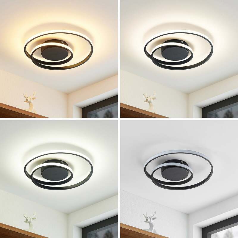 Lindby Deckenleuchte Deckenlampe LED Emisua dimmbar Fernbedienung schwarz m123 - 4251911705737