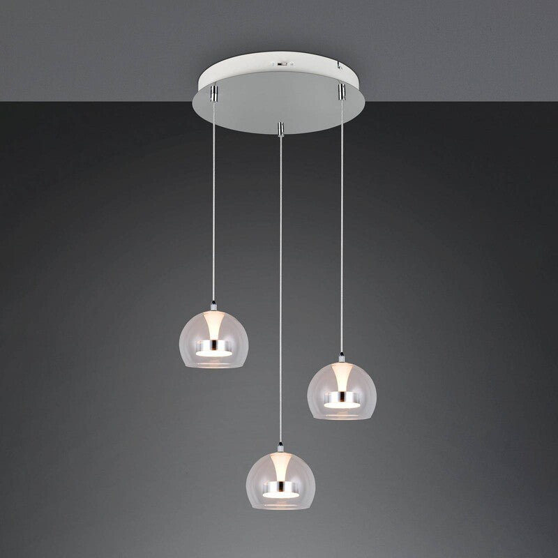 TRIO LIGHTING Hängelampe Flynt LED Pendelleuchte dimmbar chrom 3-flammig Ø42cm - 4017807671001