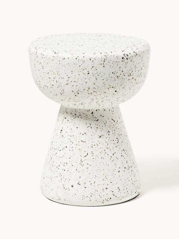Kave Home Beistelltisch Couchtisch Terrazzo Weiß Ø40cm Wohnzimmer Tisch - 8433840914947