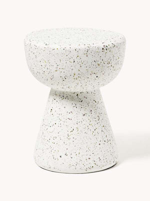 B-Ware Kave Home Beistelltisch Couchtisch Terrazzo Weiß Ø40cm Wohnzimmer Tisch
