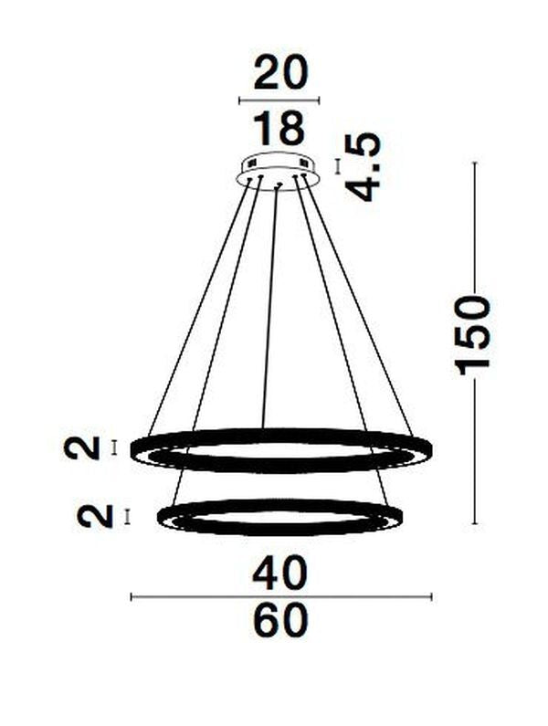 Nova Luce Pendelleuchte Hängeleuchte CILION LED Messing Warmweiß dimmbar 60 cm - 5212017429810