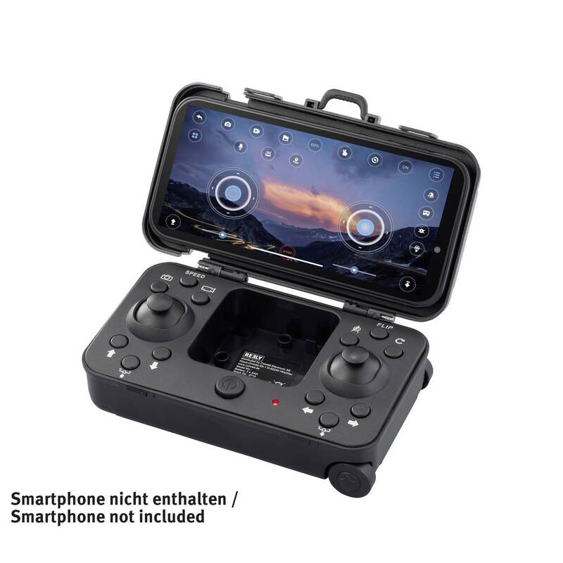 Reely Quadrocopter Drohne Mini Drone Kameraflug Suitcase Silber Schwarz Kamera - 4064161476353