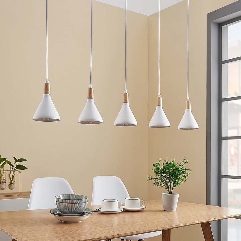 Lindby LED-Pendelleuchte Arina Hängeleuchte Deckenlampe Lampe Weiß 5-flammig LED - 4251096546972