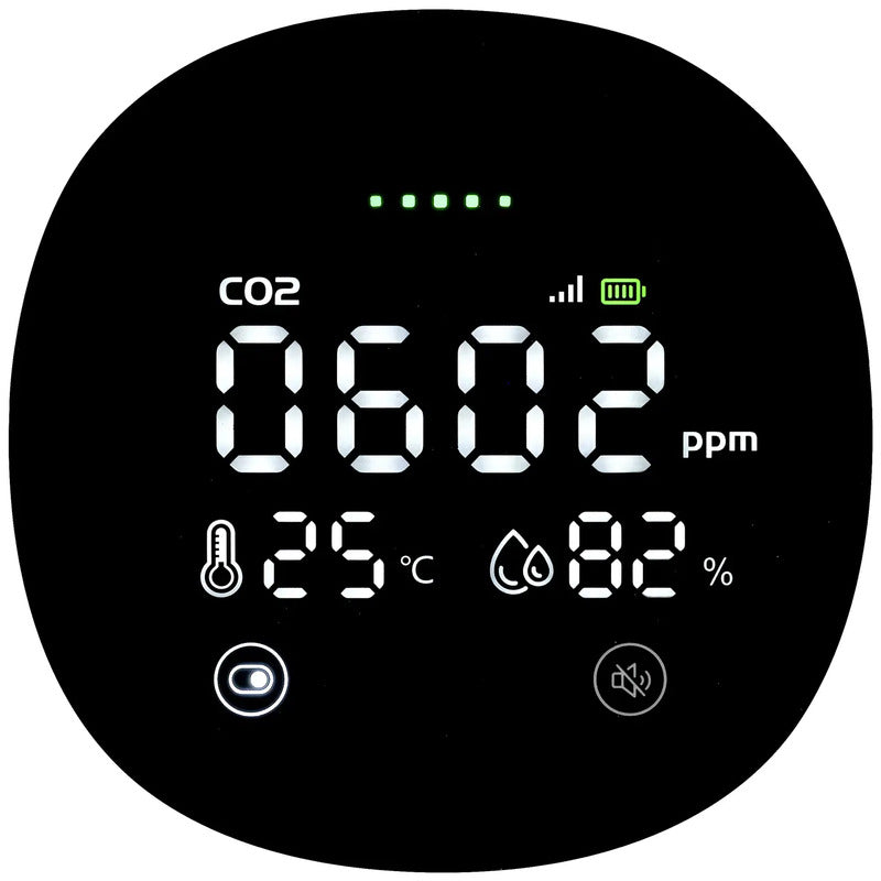 Kohlendioxid-Melder App-Steuerung Thermometer Hydrometer Messgerät235 - 4064161259390
