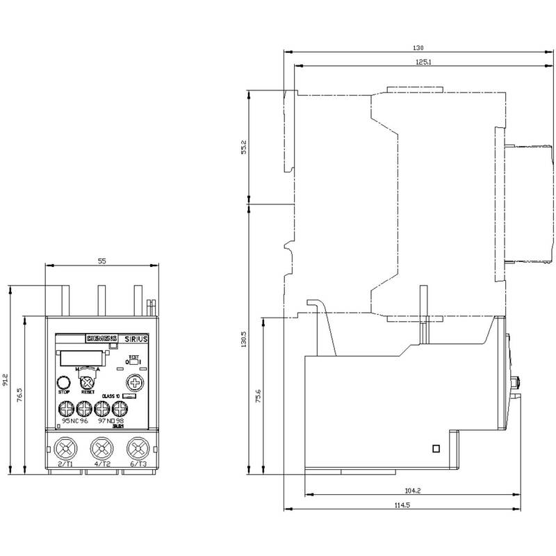 Siemens Überlastrelais Motorschutzrelais Überstromrelais 11 bis 16A Class 10 S2 - 4011209916692