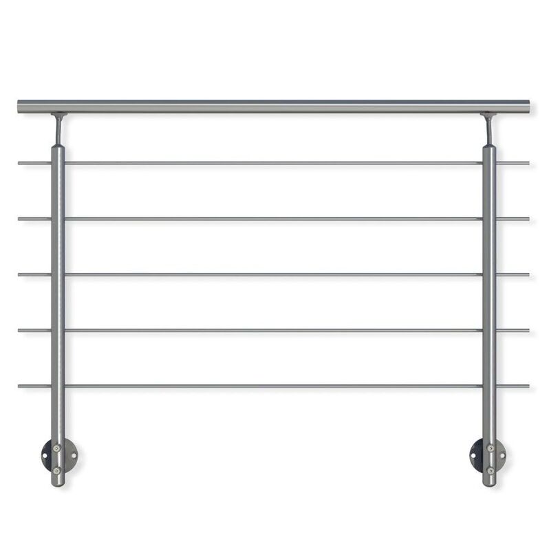 Dolle Geländer-Set Aluminium 150cm witterungsbeständig Handlauf Edelstahl grau - 5708580947603