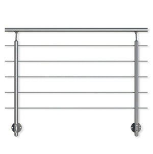 B-Ware Dolle Geländer-Set Aluminium 150cm witterungsbeständig Handlauf Edelstahl grau