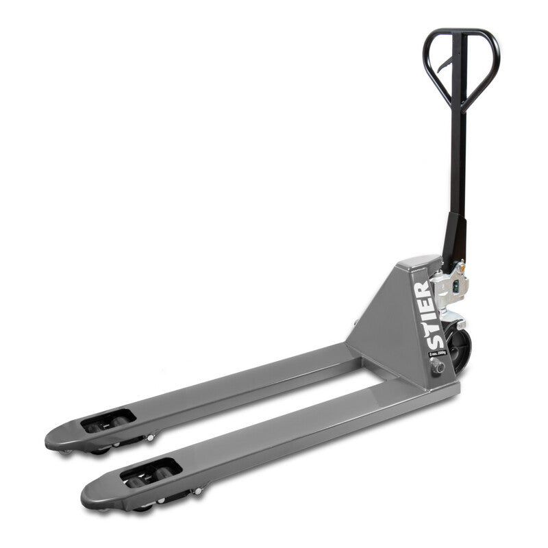 STIER Gabelhubwagen Handgabelhubwagen Tragkraft 2500kg Nylon-Reifen grau 1150mm - 4260439008534