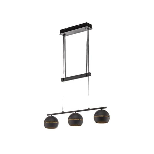 Lindby Godwin Pendellampe Deckenlampe Hängeleuchte Lampe 3-flammig E14 schwarz - 4251911754339