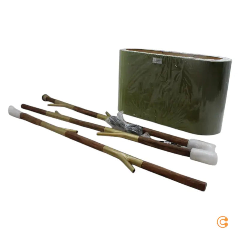Kare Stehleuchte Stehlampe Twig Grün Gold Baumwolle Holz E27 SIEHE TEXT/FOTO - 4025621575672