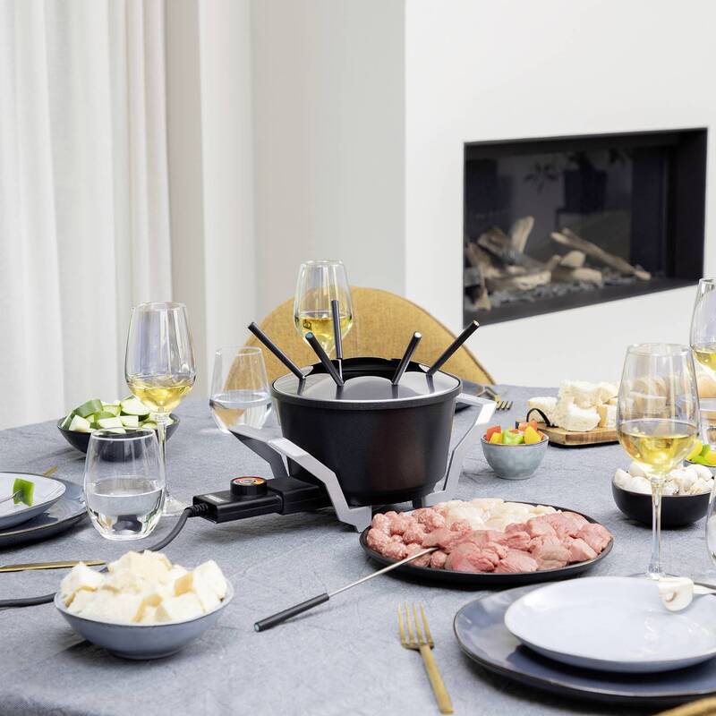 Princess Fonduegerät Fondue 800W Kontrollleuchte 1,5l Aluminium schwarz - 8713016100511