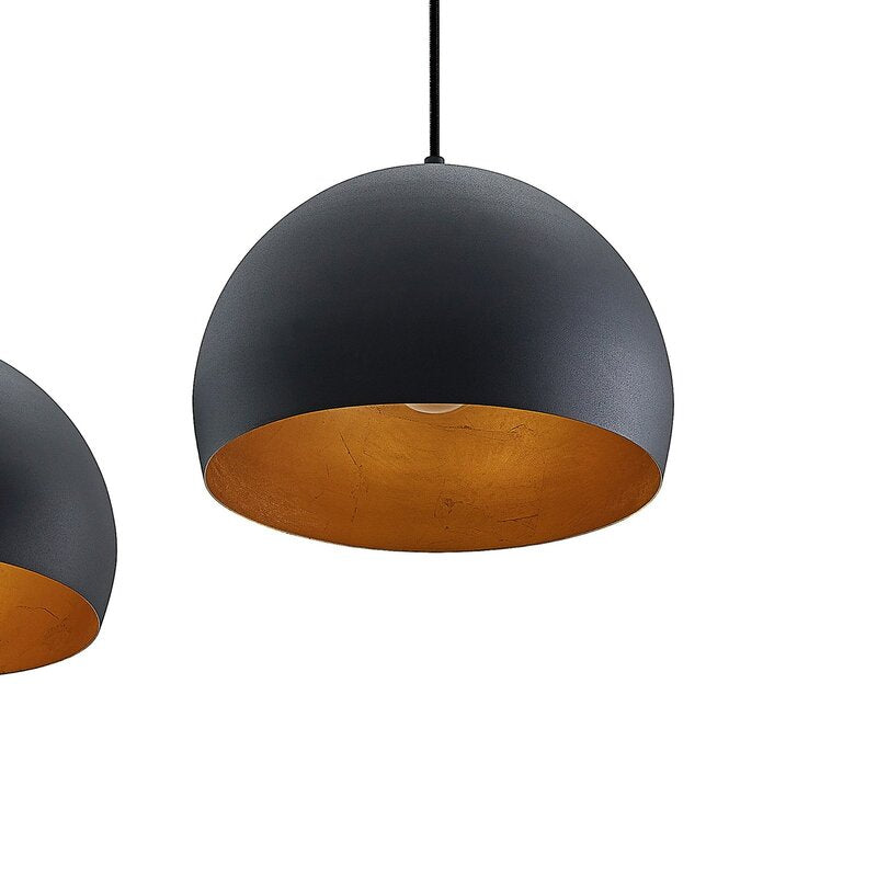 Lindby Pendellampe Tarjei 120cm schwarz/gold Metall 3xE27 dimmbar - 12755735109918