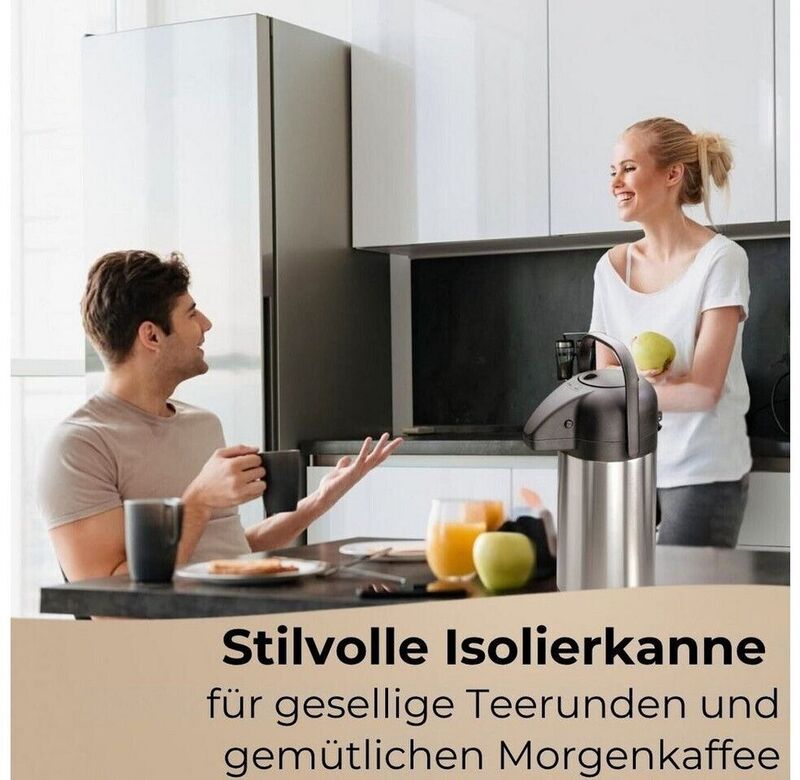 Mato Thermokanne Edelstahl schwarz 1,9l Pump-Isolierkanne für Getränke 350mm - 4260027921771