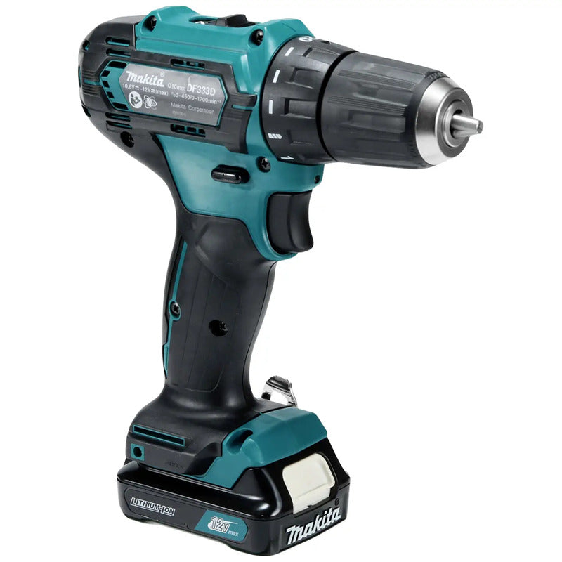 Makita Akku-Bohrschrauber DF333DZ 10.8V 4Ah ohne Akku kompakt vielseitig 2-Gang - 0088381872171