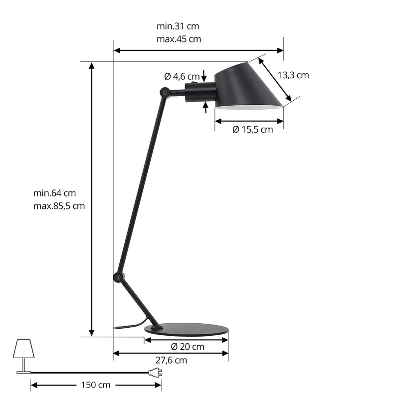Lindby Tischleuchte Corali schwarz Metall Höhe 64 cm Lampe Leuchte SIEHE TEXT - 4251911785715
