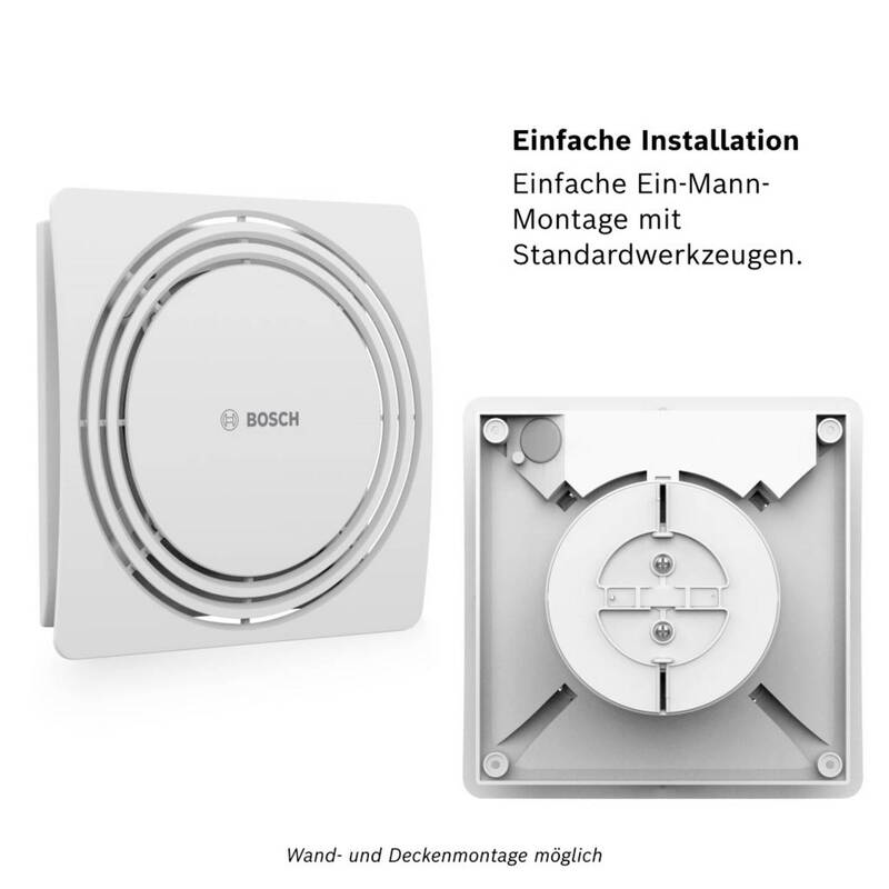 Bosch FAN 1900 W125 DH Wand- und Deckenlüfter 16,5 W 120 mm Weiß 38 dB - 4062321994525