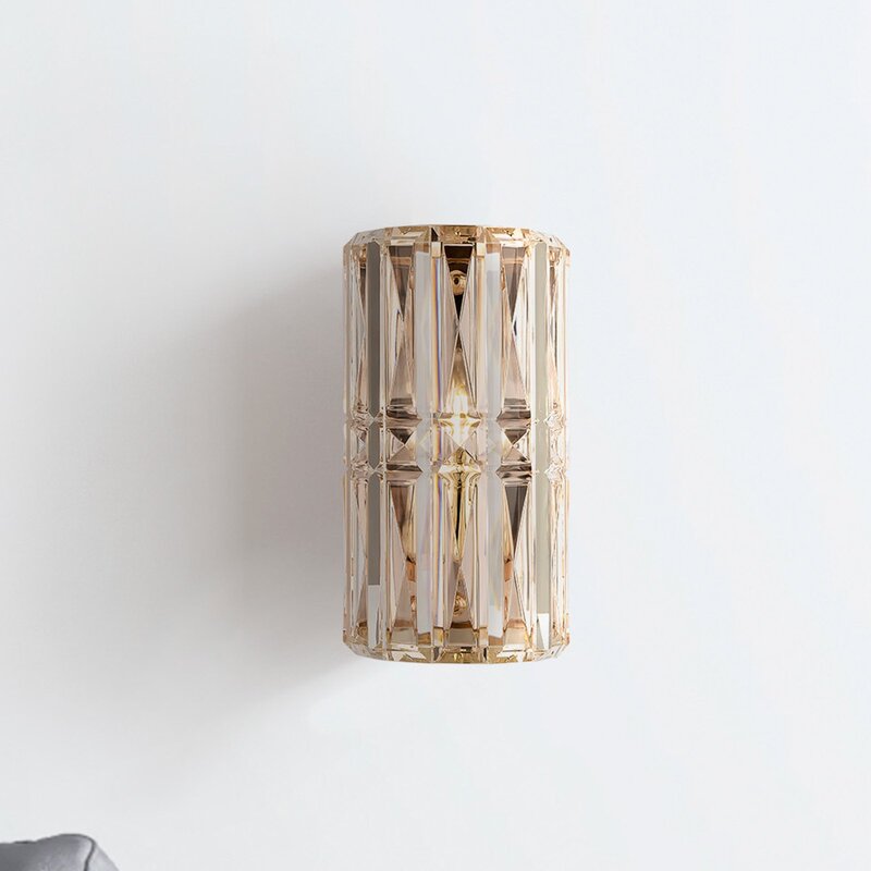 Maytoni Wandleuchte Wandlampe Facet Glas Metall E14 H25cm gold transparent - 4251110099699
