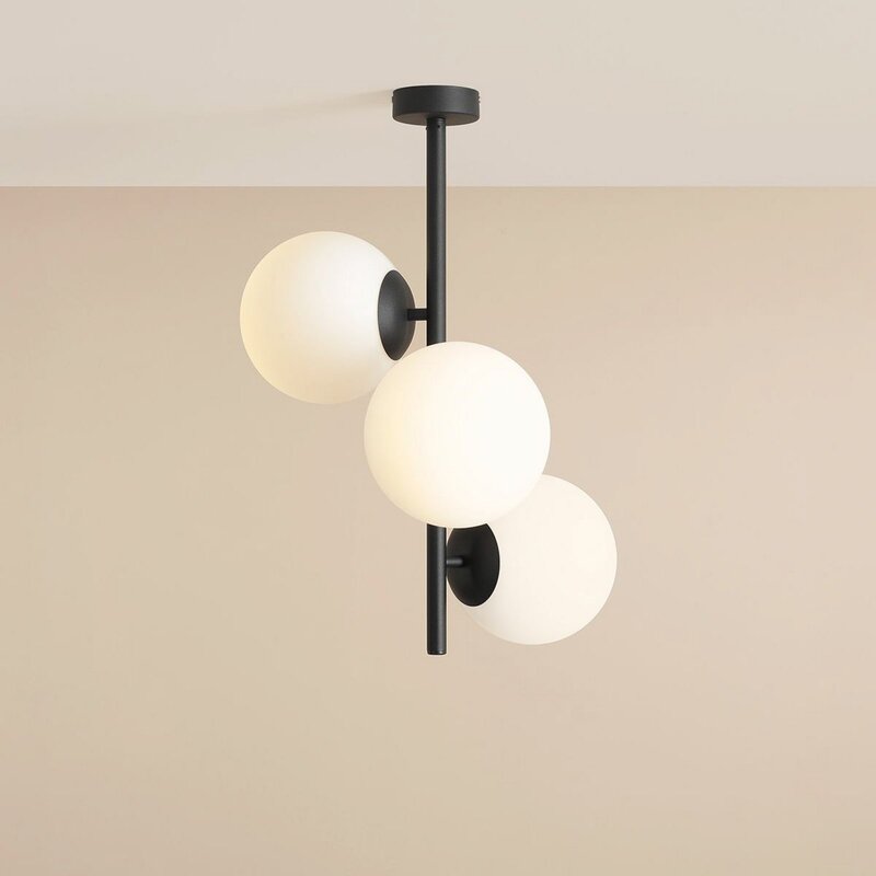 Dione Deckenleuchte Lampe Deckenlicht opal schwarz 3 flammig SIEHE TEXT/FOTO - 5904798657505