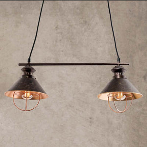 B-Ware Orion Zweiflammige Hängeleuchte Shanta LED Pendelleuchte dimmbar schwarz-kupfer