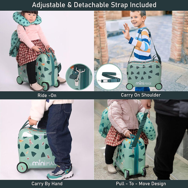 MiniMax Aerolite Kinderkoffer Trolley Rollkoffer Dinosaurier 29L 4 Rollen Bag - 5038230168622