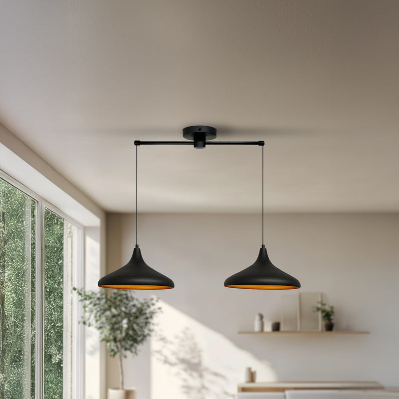 ROYALTECH Hängeleuchte Claus LED Pendelleuchte Lampe dimmbar schwarz gold 85cm - 8684543261870