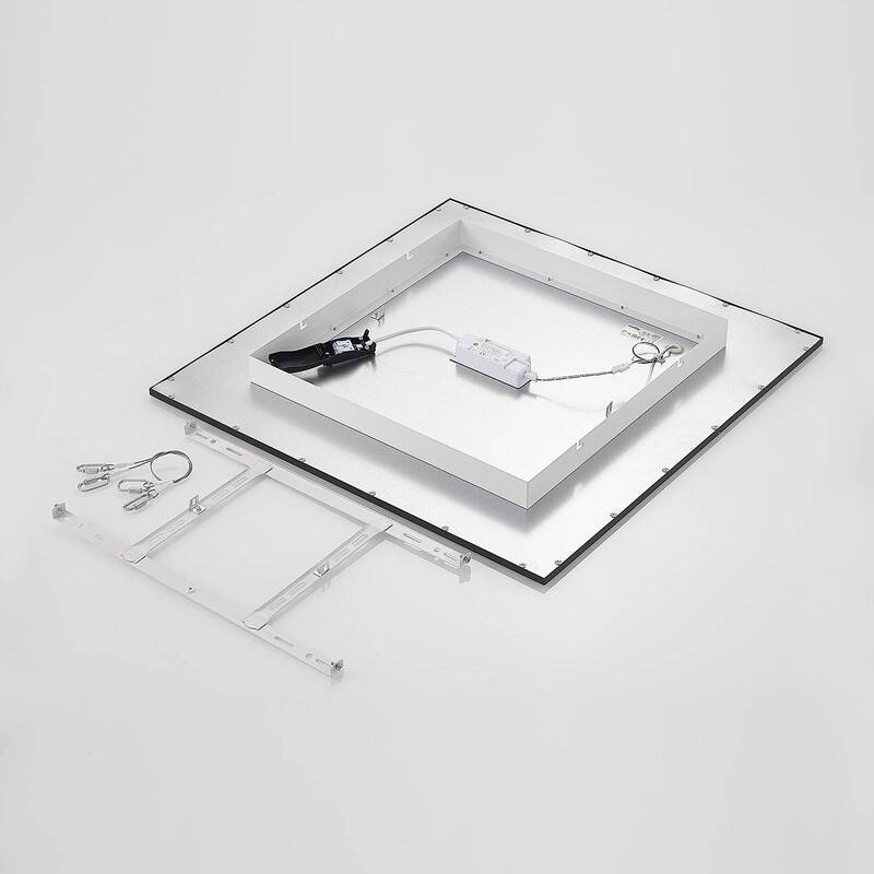 Lindby LED Panel Deckenleuchte Deckenlampe neutralweiß schwarz Aluminium Kuns828 - 4251911738513