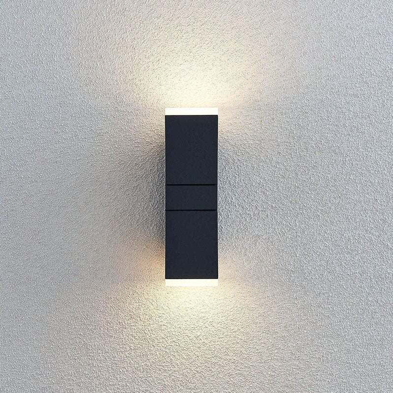 Lindby Wandleuchte Wandlampe LED Außenleuchte Sally dunkelgrau IP54 22cm - 4251096554618