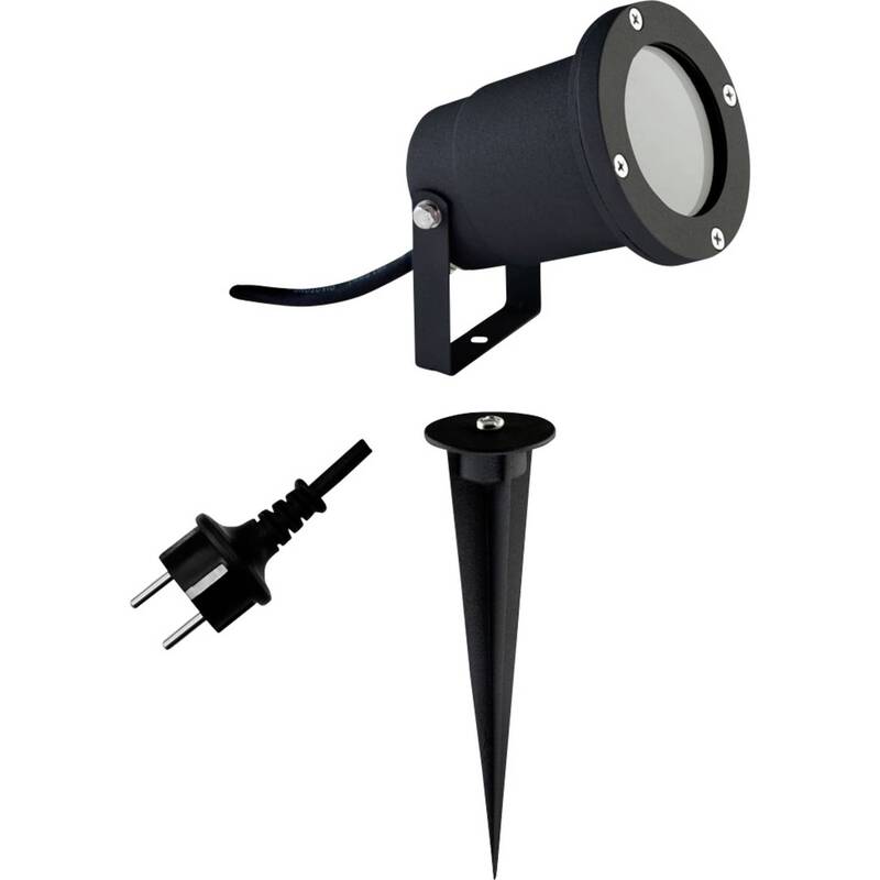 EVN LED-Gartenstrahler GU10 35W Schwarz Außenleuchte Strahler mit Erdspieß IP54 - 4037293012249