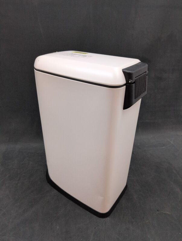 hjh OFFICE CLEAN SLIM Mülleimer 20L Stahl weiß mit Softclose Tretmechanismus - 4064323045717